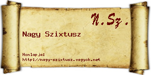 Nagy Szixtusz névjegykártya